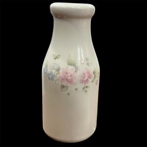 Pfaltzgraff Tea Rose Floral Milk Jug Bottle Vintage Excellent USA